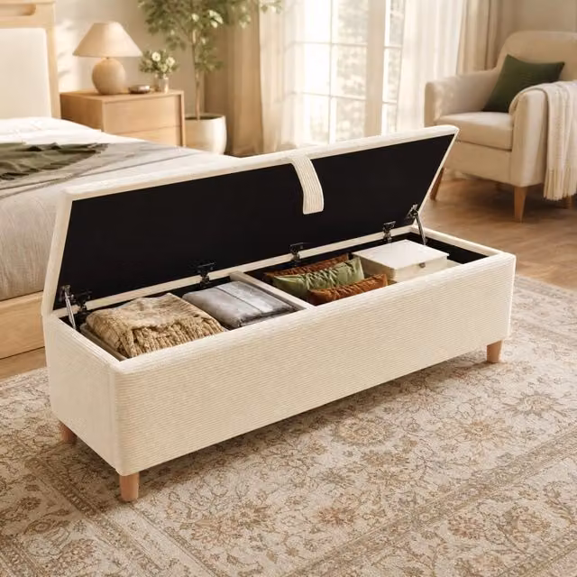 Letto matrimoniale 180x200 cm in legno effetto rovere chiaro con testiera in corda e LED; beige