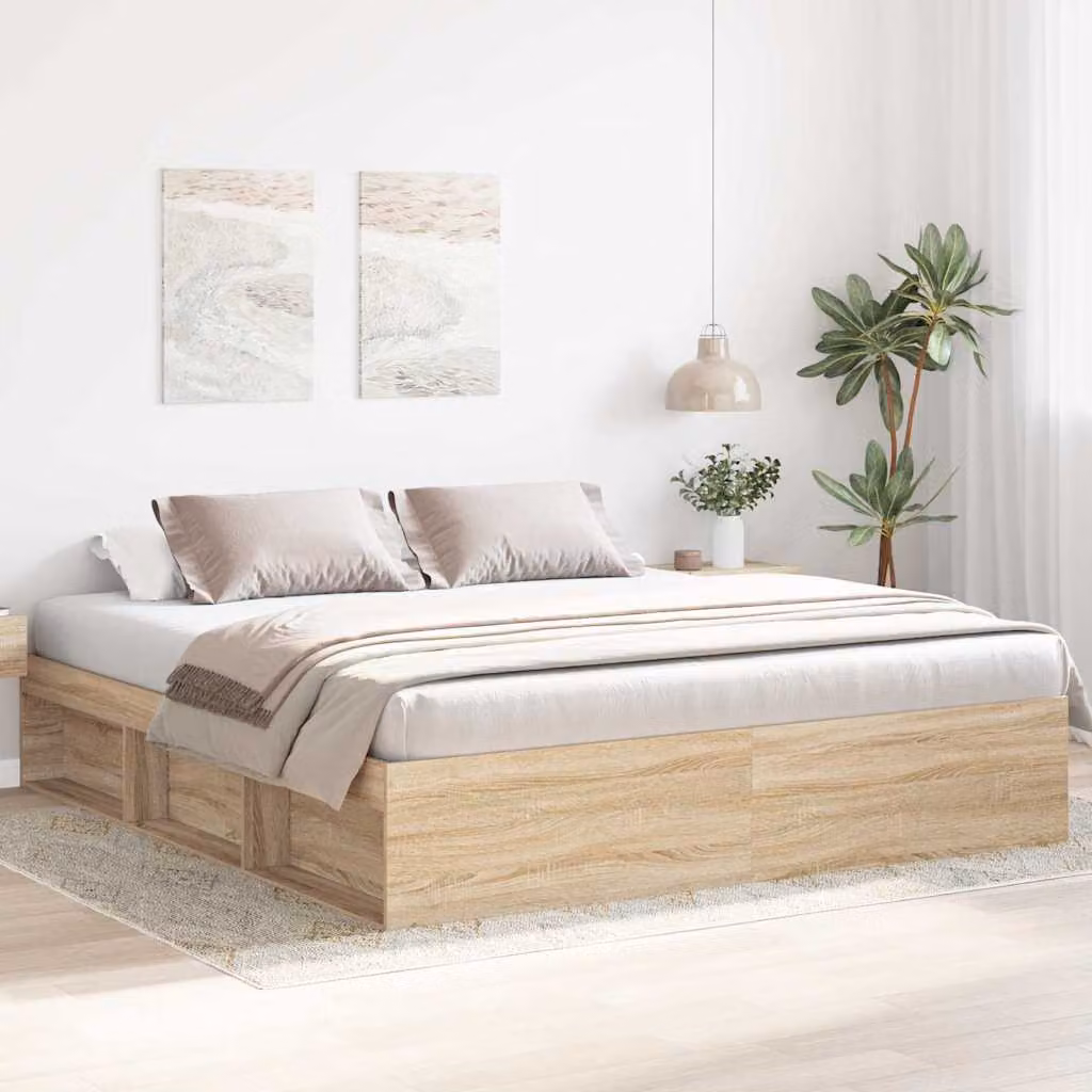 Giroletto vidaXL in Rovere Sonoma e Pino, Colore Marrone, L/P: 180 x 200 cm