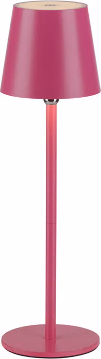 Lampada da tavolo a LED Selltec con batteria ricaricabile e dimmer touch, ricaricabile tramite USB, snodo sferico, rosa; per esterni, soggiorno, camera da letto, sala da pranzo, cucina, bagno