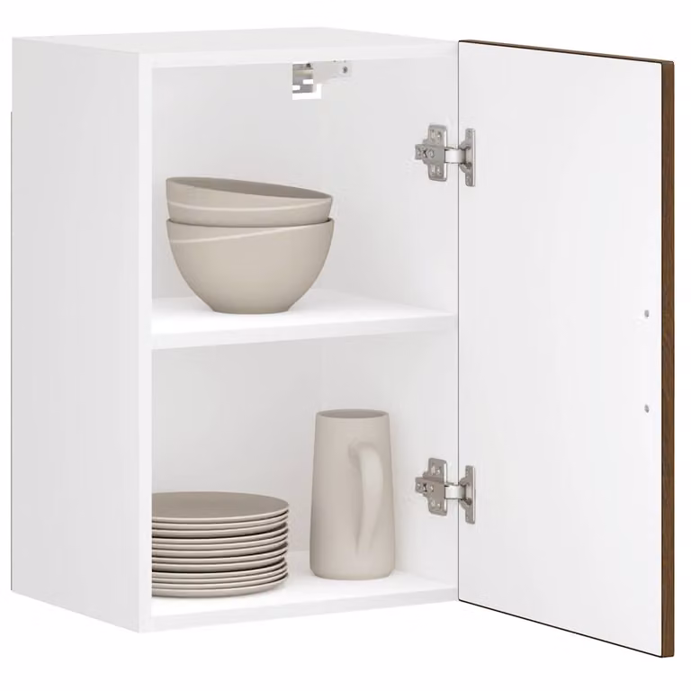 Pensile da cucina moderno vidaXL in legno e MDF, marrone e bianco, L: 60 cm, H: 31 cm, P: 40 cm