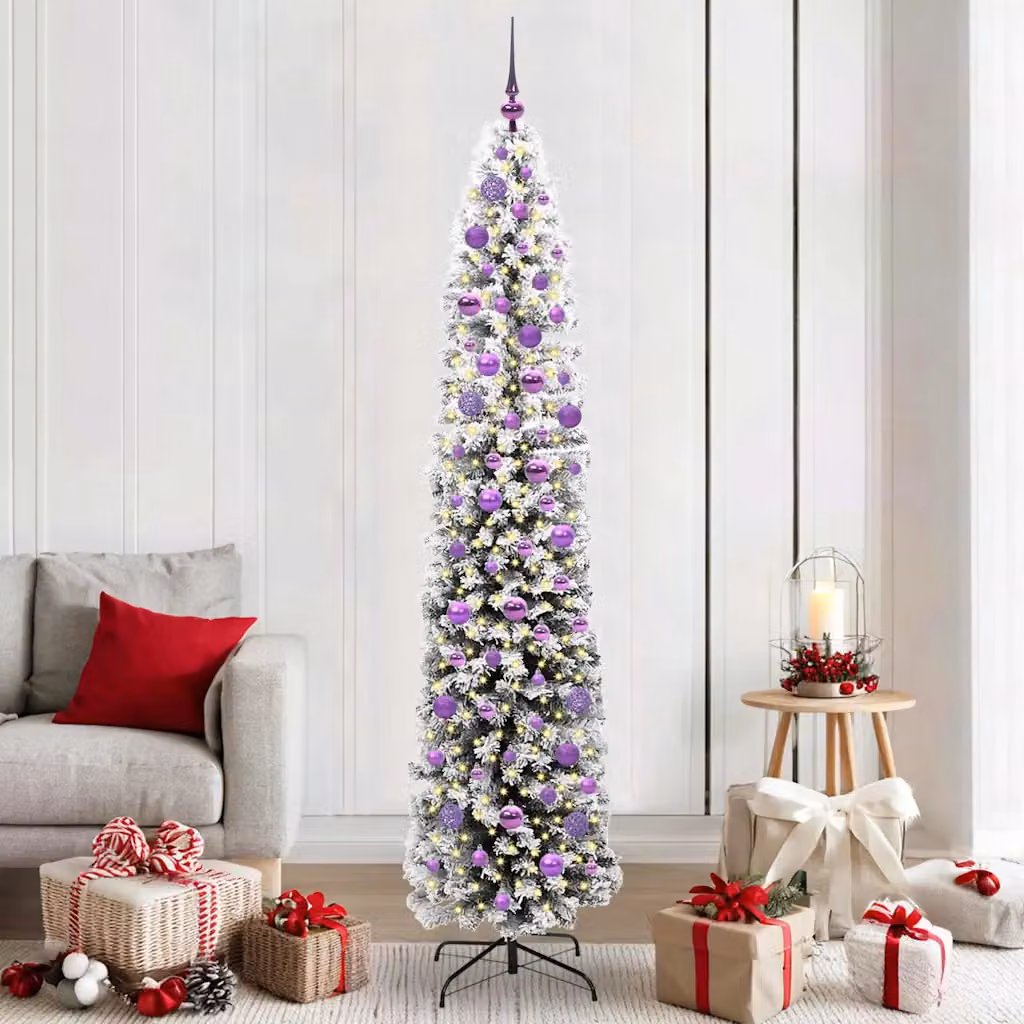 Albero di Natale artificiale moderno vidaXL verde con 300 LED luce bianca calda, Altezza: 210 cm