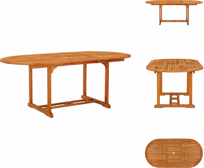 vidaXL Tavolo da giardino 200x100x75 cm in legno massiccio di eucalipto - Tavoli da giardino