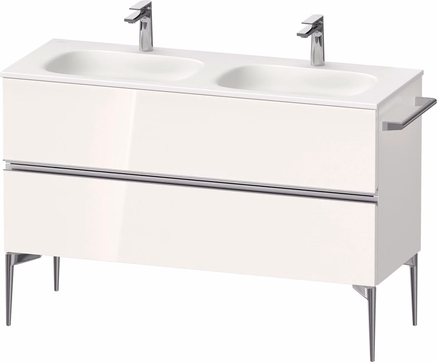 Duravit Sivida Meuble sous-lavabo, 2 tiroirs, poignée profilée chromée, 1280x477x592mm, pour Sivida, SV4654010220000, SV4654010220000