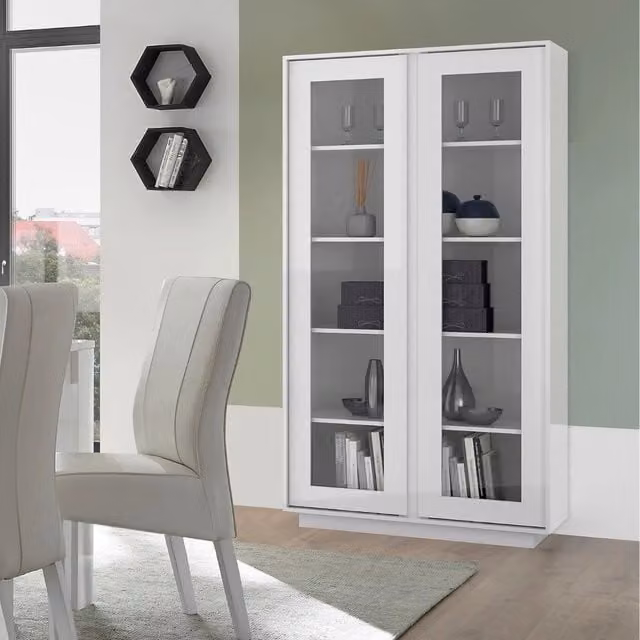 Vetrina ante bianco lucido 92x179x43 cm