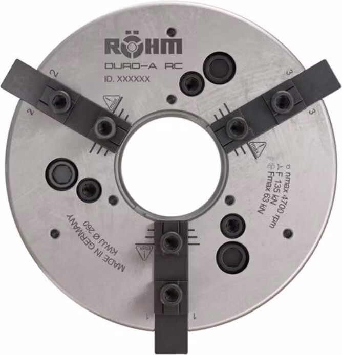 Mandrino a serraggio dinamico RÖHM DURO-A RC 260/3 ZA220 M90X1,5 FD81 KH32 BH8