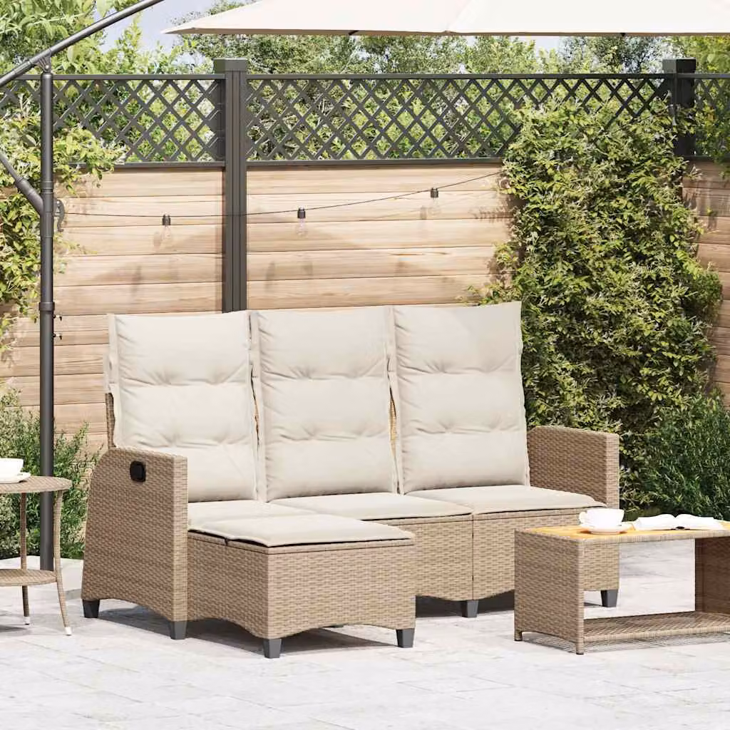 vidaXL Divano da Giardino a L con Cuscini Beige e Bianco in Polyrattan e Struttura in Metallo