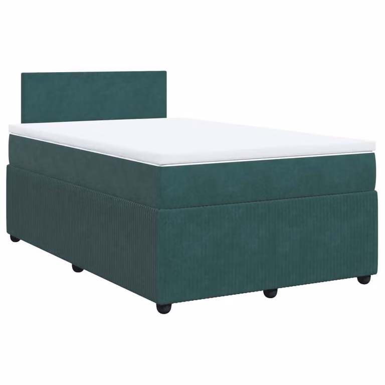 Giroletto a Molle con Materasso Verde Scuro 120x200 cm Velluto