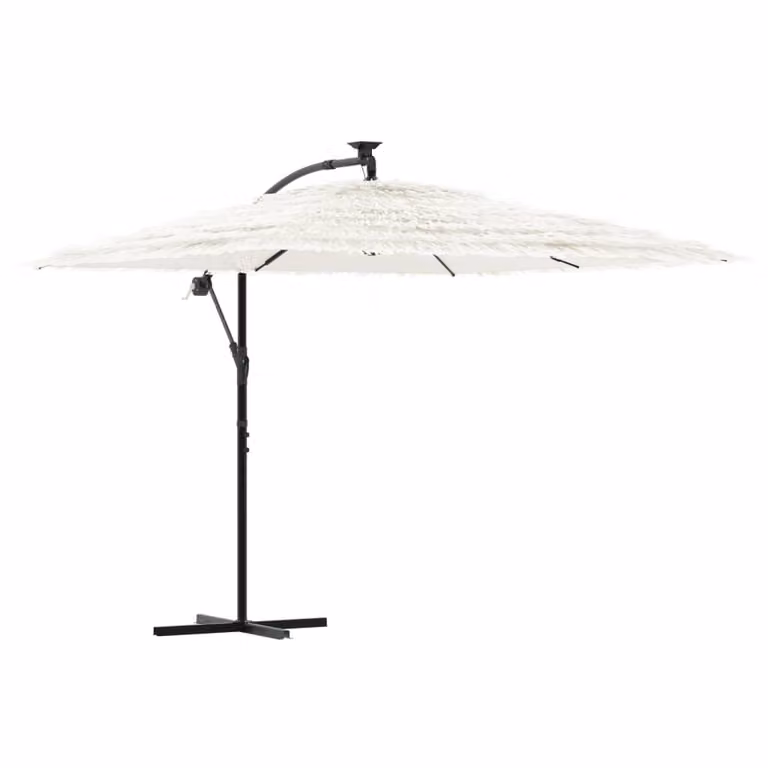 Ombrellone Giardino con Palo in Acciaio Bianco 269x269x235 cm