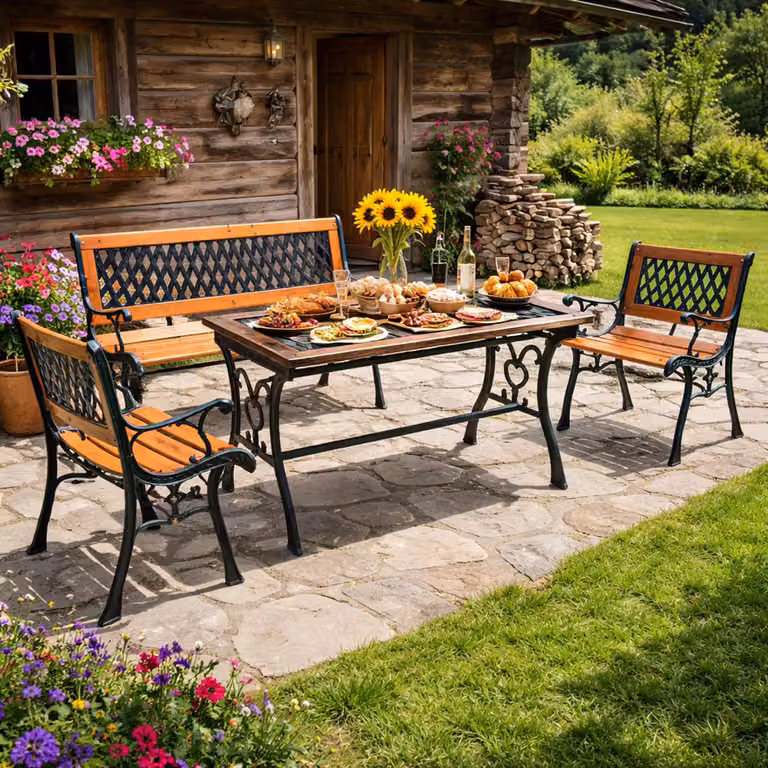 set da giardino 4 pezzi mobili da giardino mobili da esterno in ghisa resistenti alle intemperie