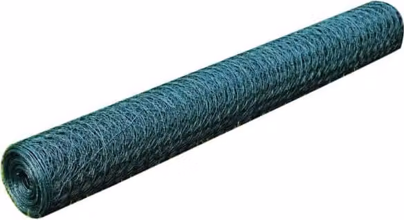 Recinzione in Rete Esagonale in Acciaio 1x25 m Verde Scuro