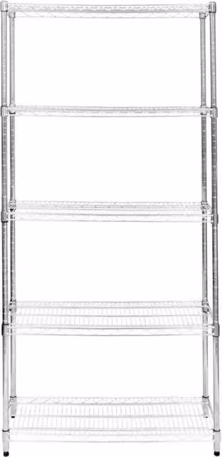 Scaffalatura in metallo componibile MONSTER SHOP con 5 ripiani regolabili, colore argento, H 180 x L 90 x P 45 cm