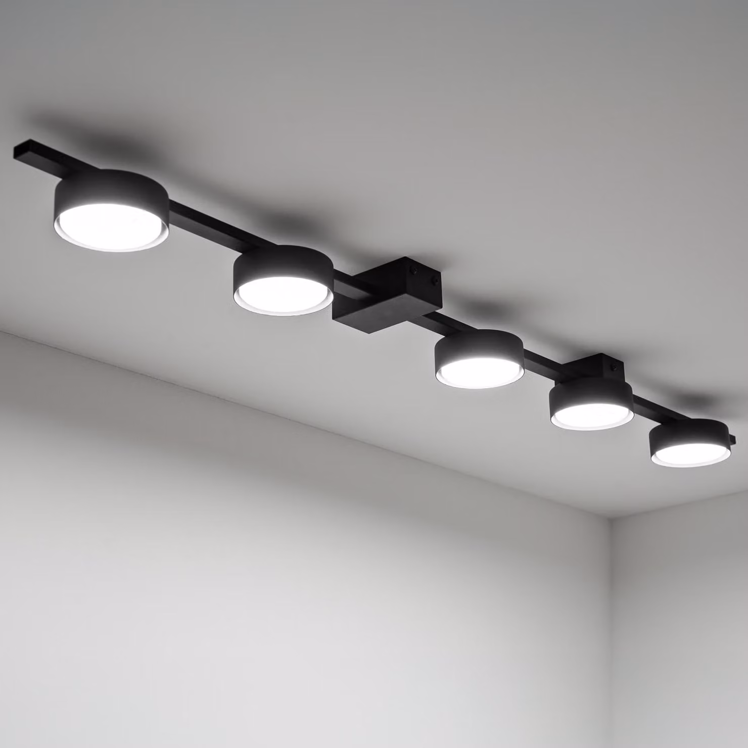 LUMILED plafoniera plafoniera plafoniera plafoniera spot GX53 presa 230V plafoniera spot a 5 fiamme per plafoniera plafoniera plafoniera punti luce interni downlight nero lampada da parete rotonda