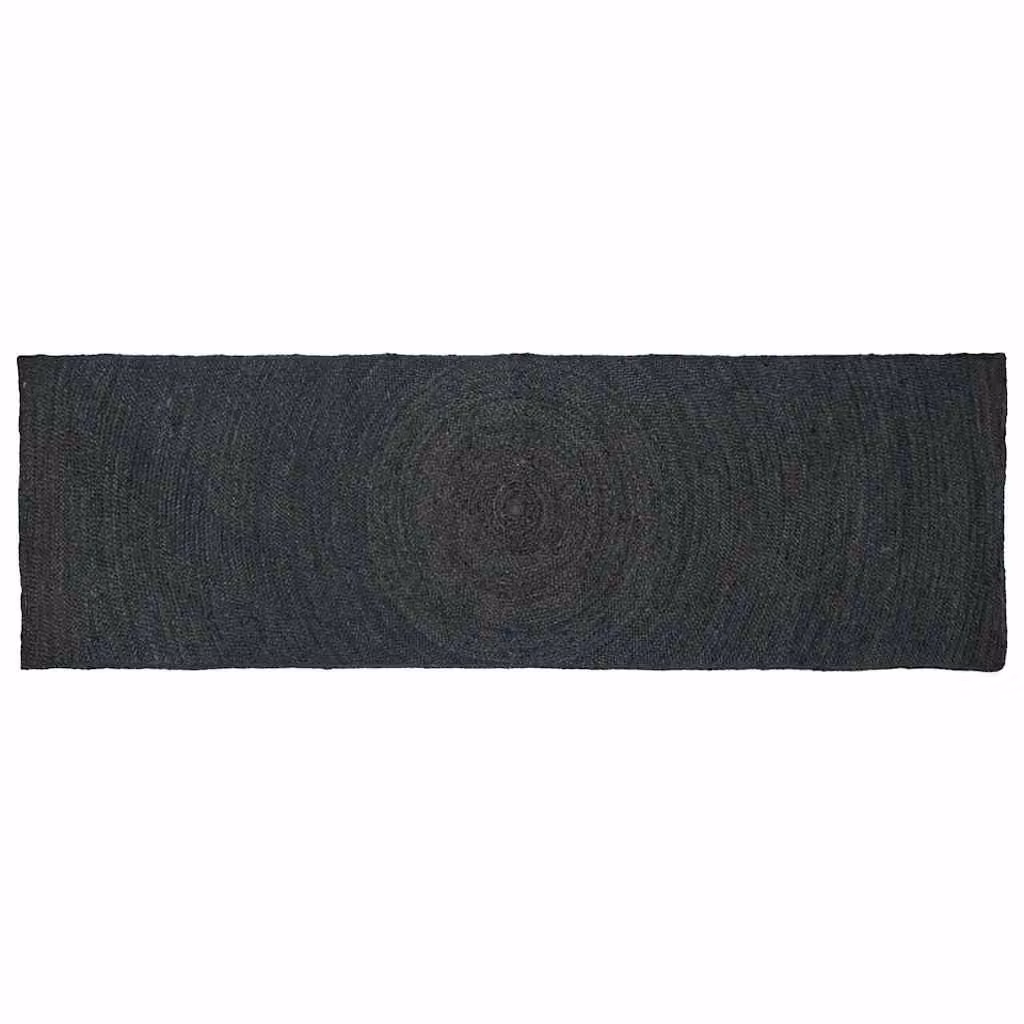 Tappeto in juta vidaXL per area, rettangolare, Grigio Antracite, L: 80 cm x P: 200 cm