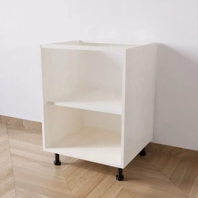 Base cucina Calandrelli in legno Larice Bianco senza anta L 60 x P 55,5 x H 72 cm