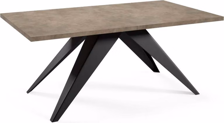 FURNLUX Tavolo da pranzo Vento Grigio e Nero 80cm / Colore principale: Grigio / Dimensioni: 80 x 76 x 240 cm
