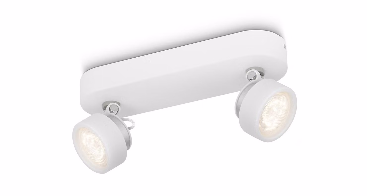 2 plafoniere a soffitto Phillips myLiving Rimus, colore bianco, tecnologia LED, luce bianco caldo, equivalenti a 2 lampade da 34W, 1000 lumen