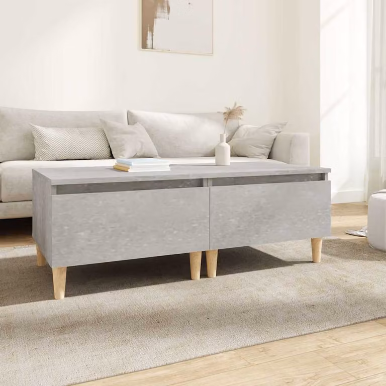 Set di 2 tavolini vidaXL in stile scandinavo, colore grigio, in legno e MDF, L/P/H: 50 x 46 x 35 cm