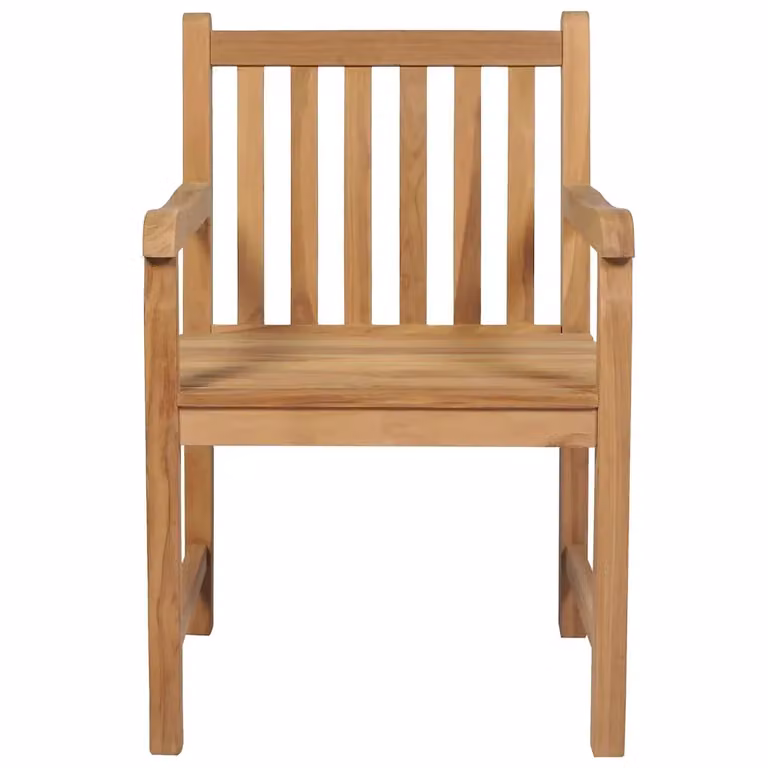 Set di 2 sedie da giardino vidaXL in legno di teak con cuscini verde e marrone con braccioli