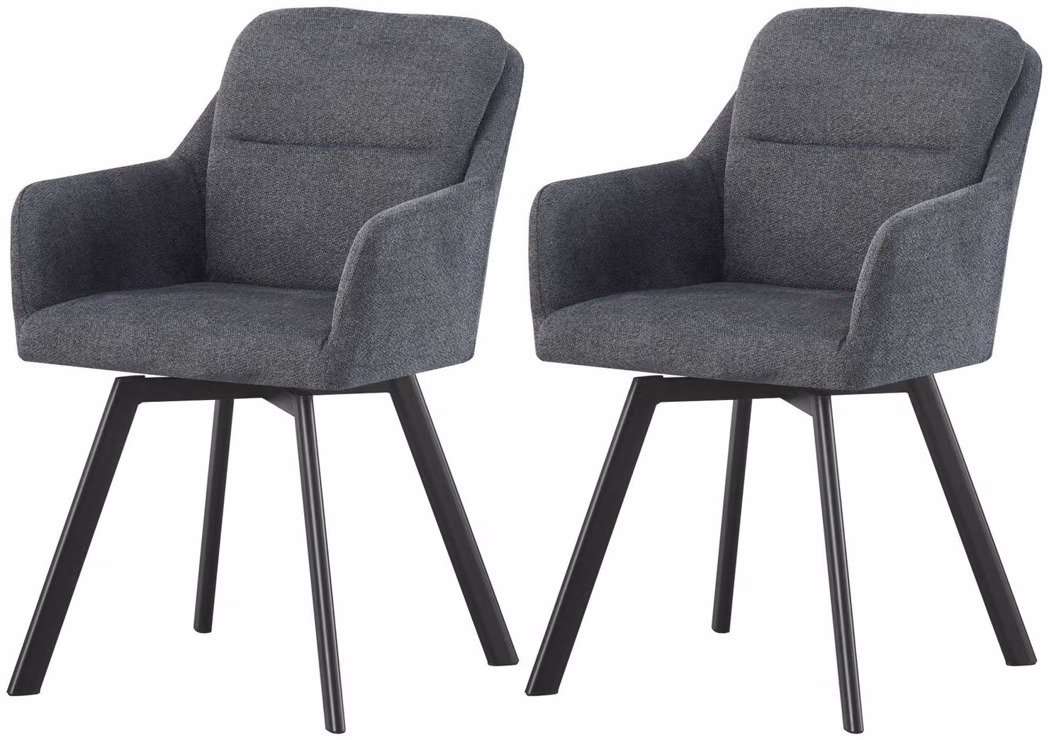xonox.home set di 2 sedie Sophie look ciniglia antracite (L/H/D): 53 x 87 x 62 cm