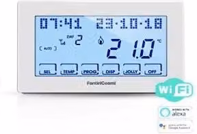 Termostato Cronoterm WiFi con Touchscreen Settimanale e Controllo via App, Bianco