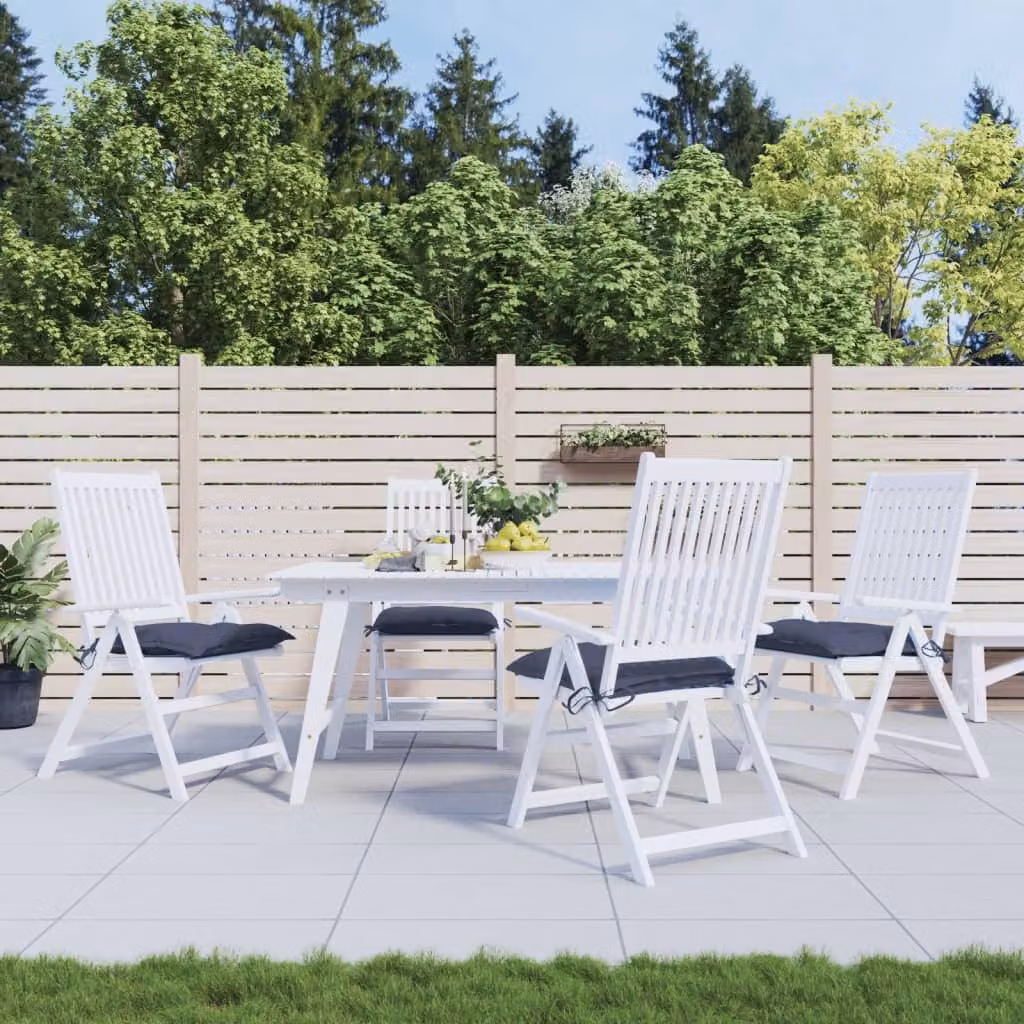 vidaXL Set di 4 Cuscini per Sedia Quadrati Blu, Tessuto Oxford Idrorepellente e Traspirante, L 40 x P 40 x H 7 cm