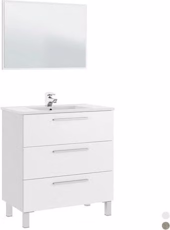 Mobile Arredo Bagno Athena 3 Cassetti (da Dh 86 cm x 80 x 45 Rovere Alaska