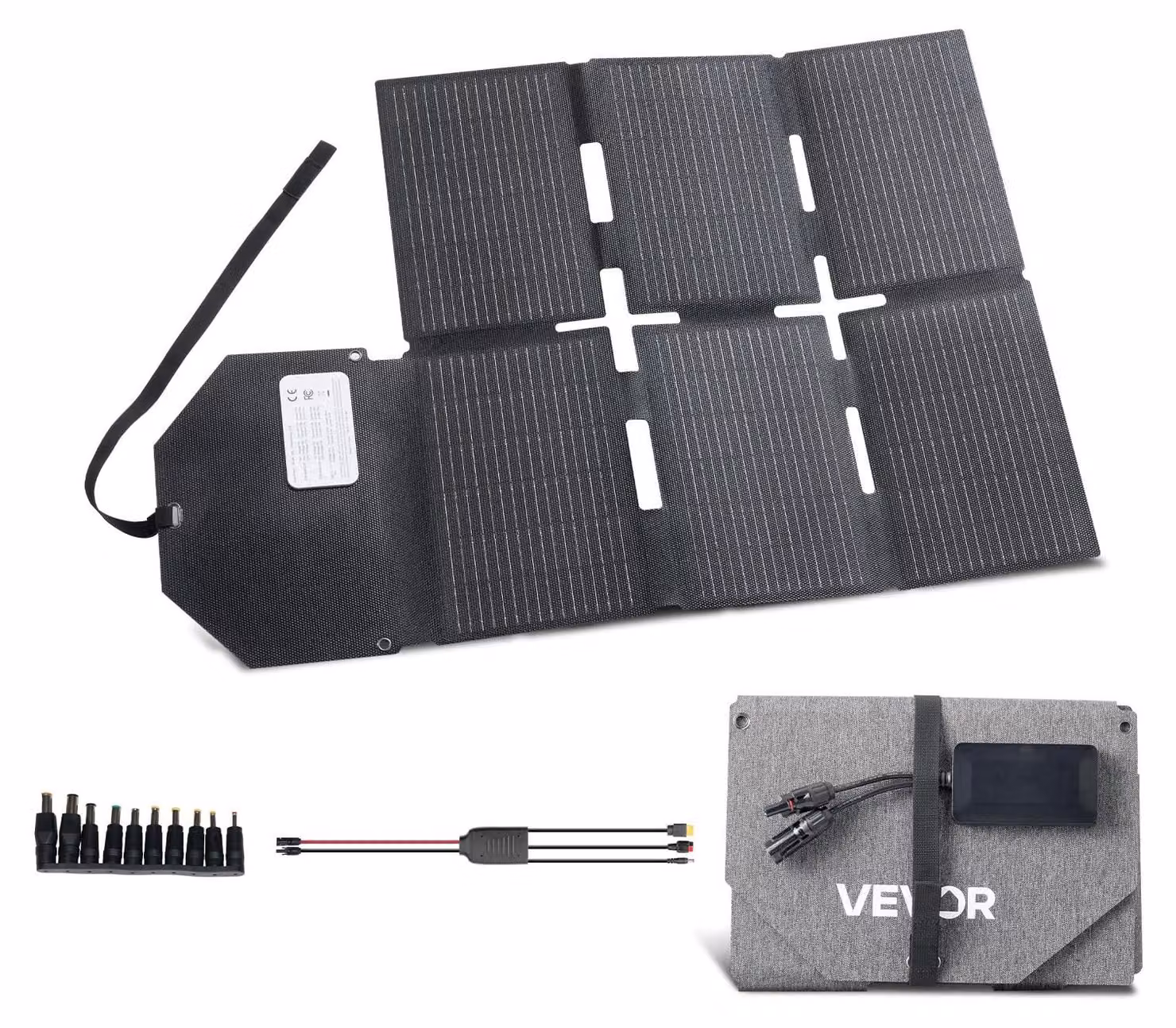 Pannello solare pieghevole da 60 W, monocristallino, di tipo N, con 16 celle interconnesse, portatile