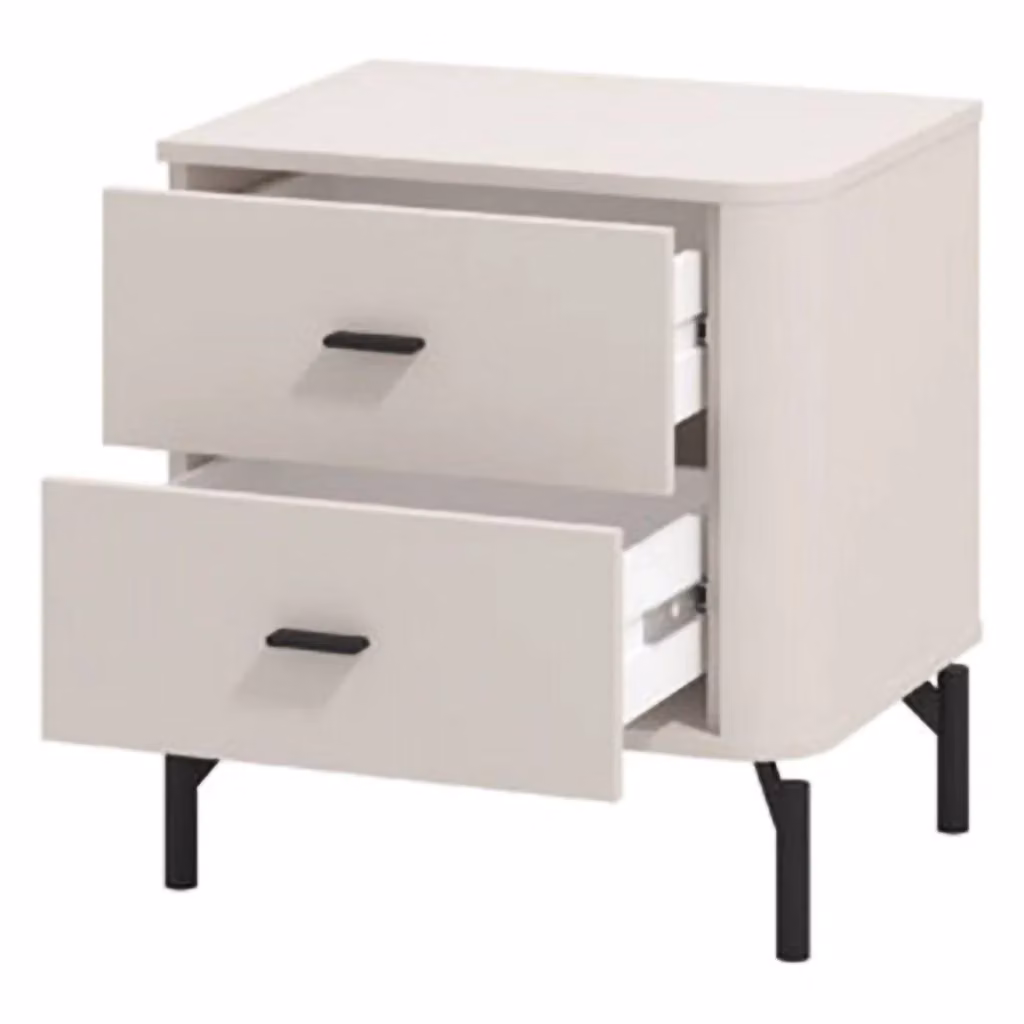 Comodino Salara DMORA con un ripiano, Bianco, L: 51.5 cm, P: 40 cm, H: 56 cm – 2