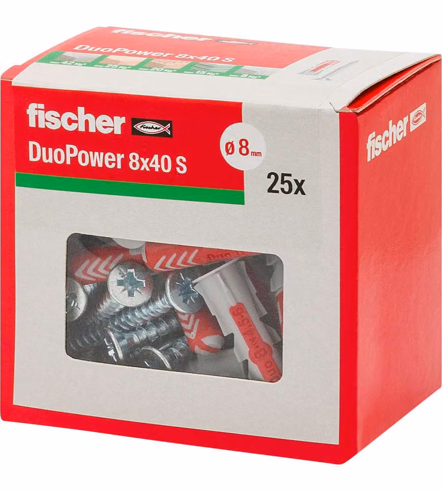 Tasselli DUOPOWER 8 S Y con vite (25 Pz.)