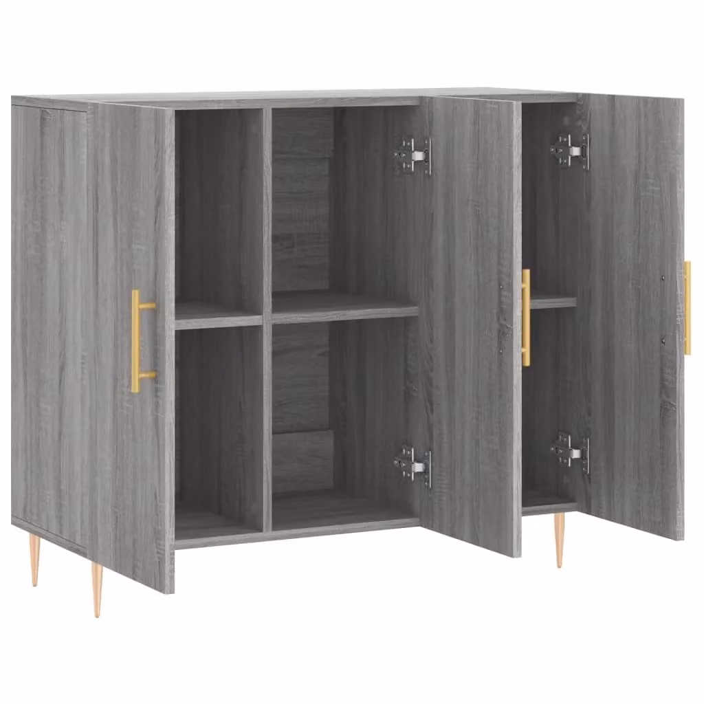 Buffet credenza Sonoma con cassettiera e mobile contenitore per cucina o soggiorno, grigio opaco, L 90 x P 34 x H 80 cm – 2