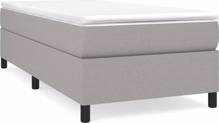 Giroletto a Molle con Materasso Grigio Chiaro 90x200 cm Tessuto