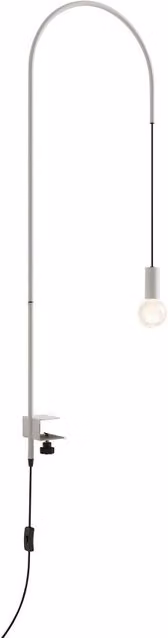 Zafferano - Lampada da Tavolo Filo con morsetto, Orientabile 200°, H152 cm, Metallo Verniciato Lampadina E27 max 60W inclusa - Bianca