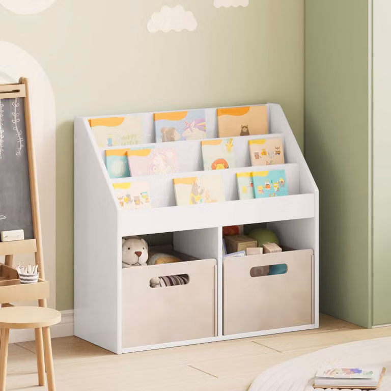 Libreria per bambini vidaXL in MDF bianco lucido L: 72,5 cm, P: 29,5 cm, H: 69 cm