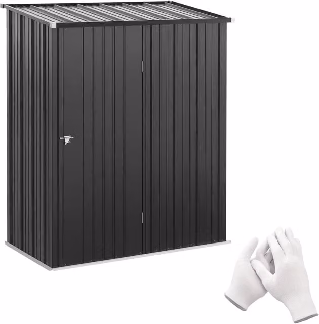 Casetta Porta Attrezzi Giardino ¨C Xylo ¨C Lamiera Acciaio con Serratura 161.5x94.5x196cm Nero