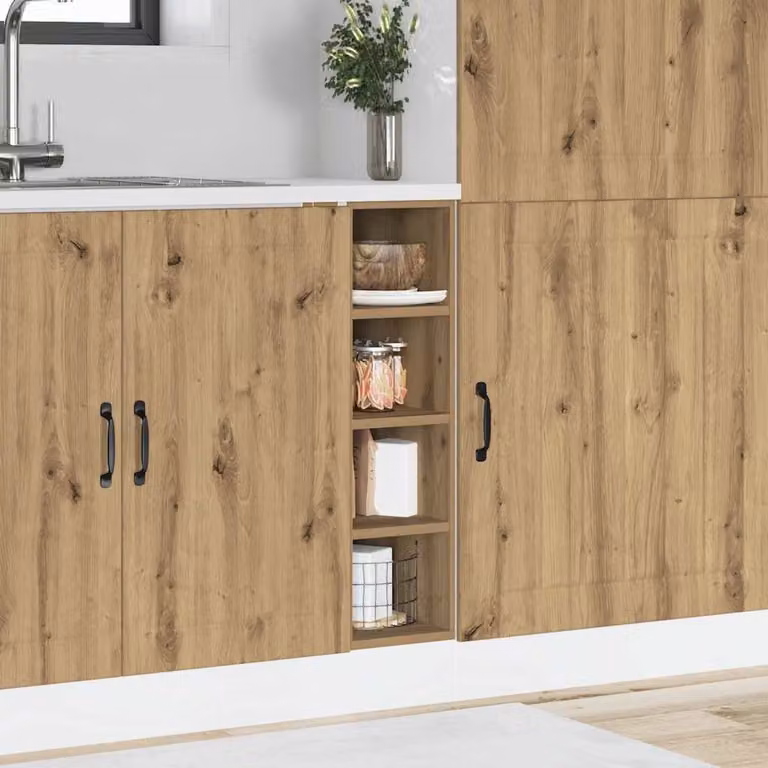 vidaXL Armadio Inferiore Riga per Cucina in Legno Marrone L/P/H: 20 x 44,5 x 81,5 cm