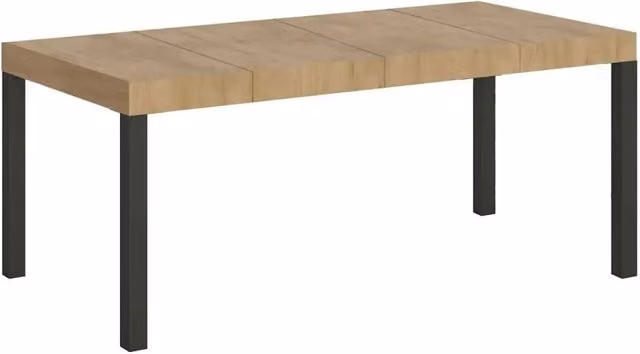 Tavolo allungabile 90/246x90 cm Everyday Premium colore quercia natura gambe antracite