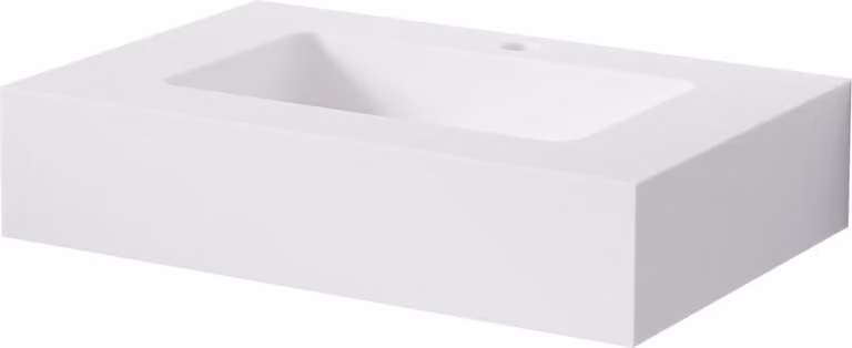 Steinberg Série 444 lavabo mural, 1 trou pour robinet, sans trop-plein, SOLIDSurface, 600x400x130mm, blanc mat, 4447010W, 4447010W