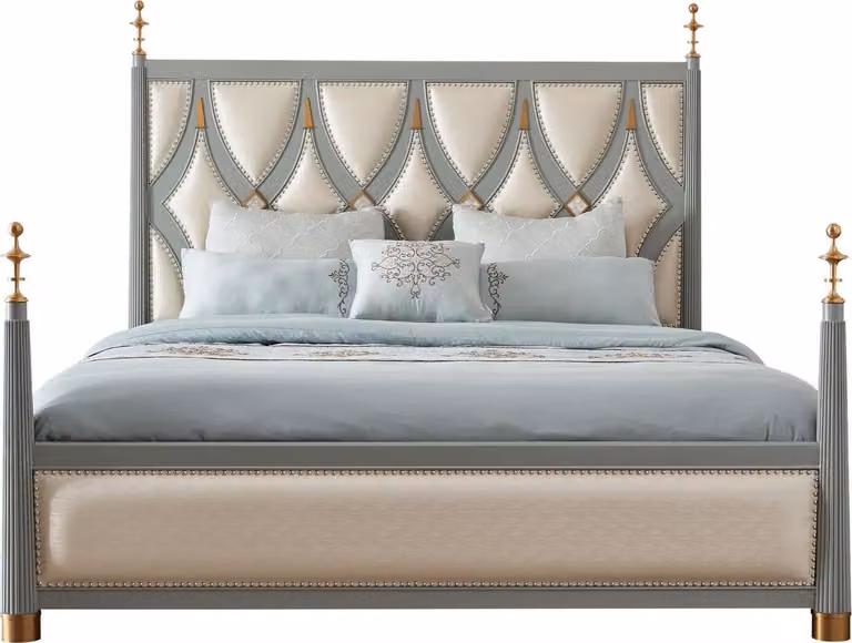 Luxus Möbel Schlafzimmer Hotel Betten Royal Gold Bett Holz Bett 180x200cm