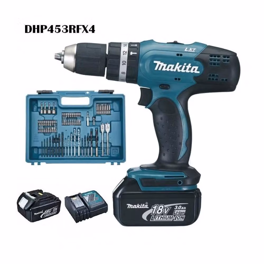 Makita Dhp453rfx4 Trapano Avvitatore con Percussione LXT con 74 Accessori – 2