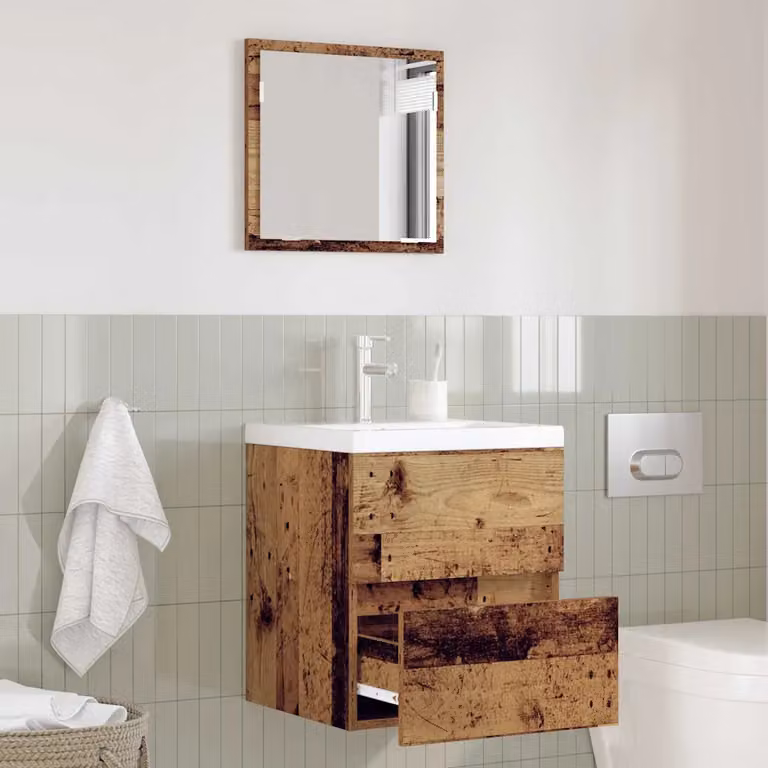 Mobile da bagno vidaXL in legno effetto vecchio marrone L 41 cm, P 38,5 cm, H 45 cm