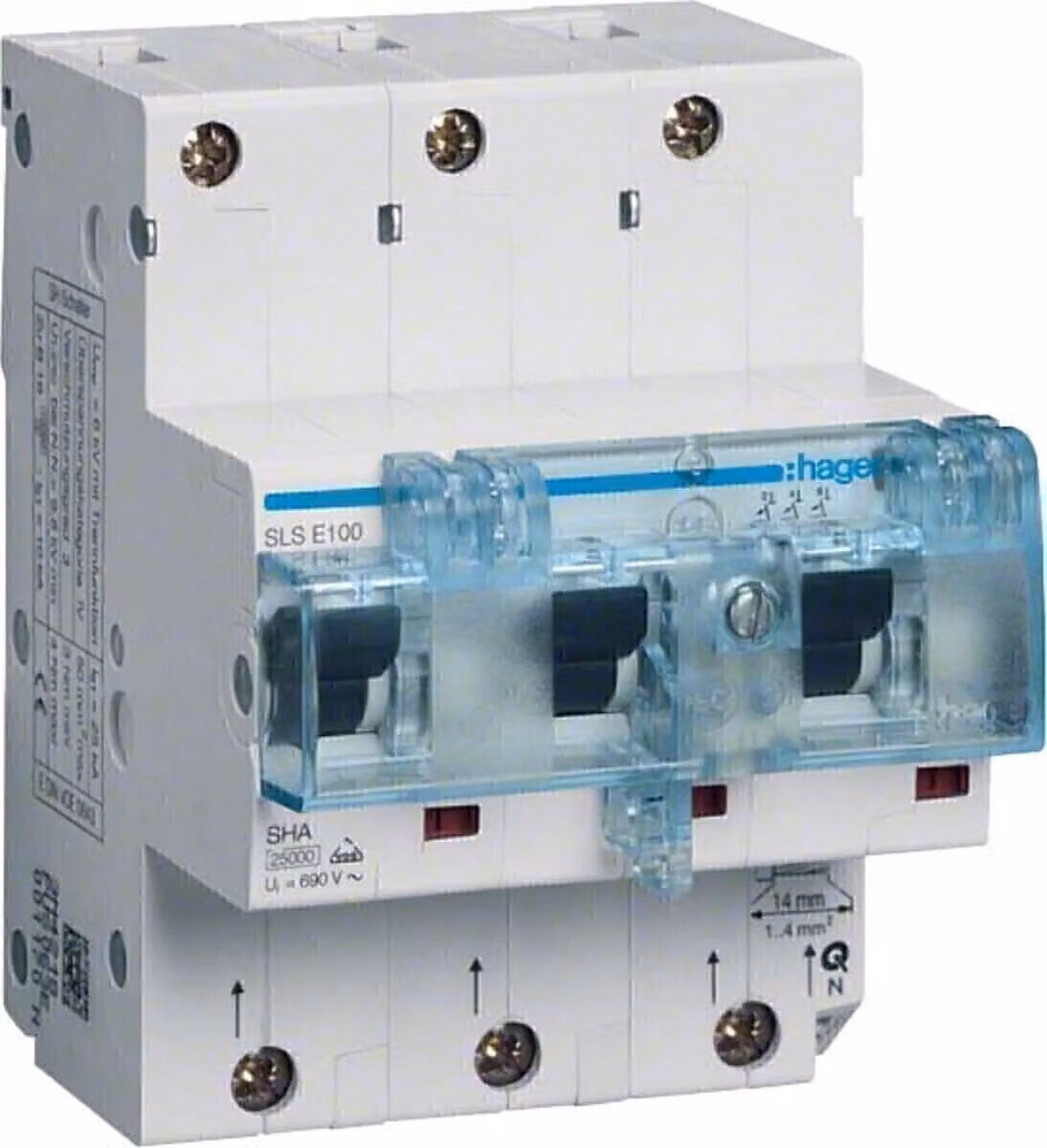 Interruttore Hager SLS 3p E-100A, per HS HTN390E
