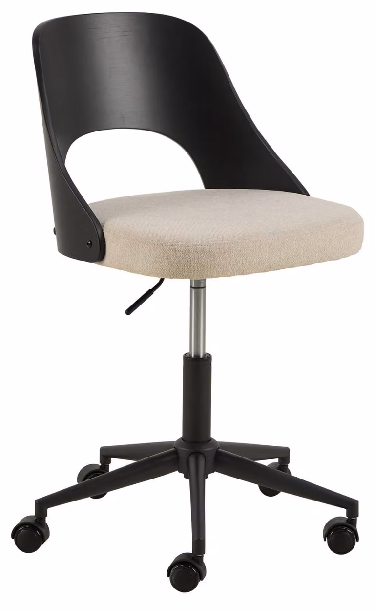 Sedia da ufficio Lucy in tessuto beige.