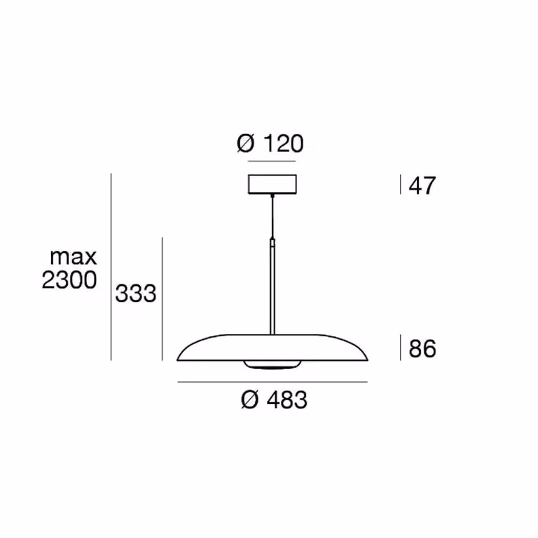 Linea Light Lampada LED a sospensione Basin_P, bianca, metallo, Ø 49 cm, IP40 dimmerabile, Bianco / Opale, Soggiorno / Sala da pranzo, Alluminio, Moderno