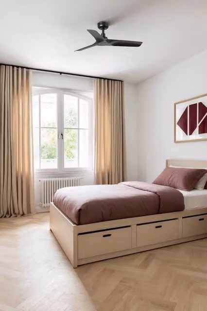 Ventilatore a soffitto Faro Barcelona senza luce con telecomando e finitura legno, colore nero – 1