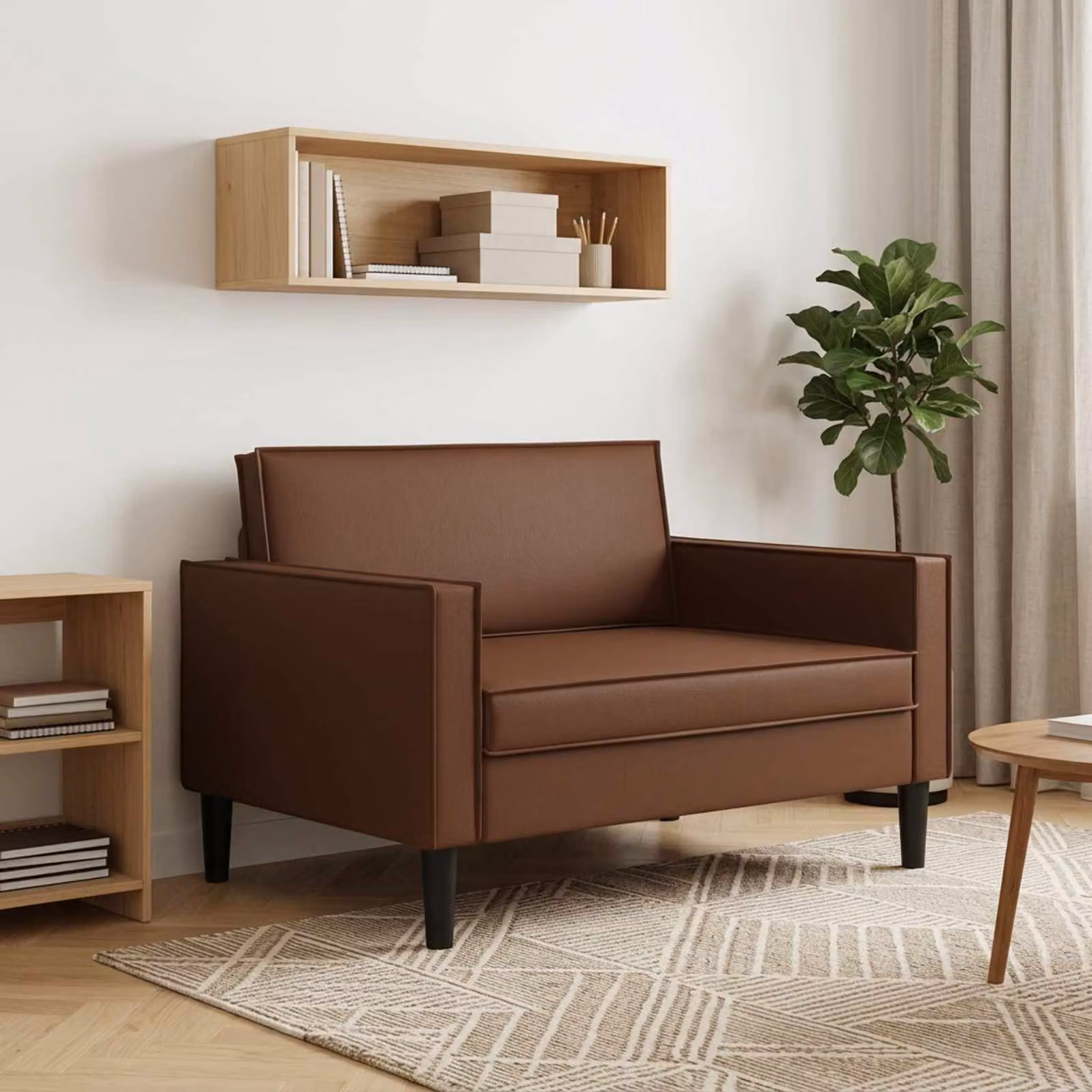 Poltrona relax reclinabile vidaXL in similpelle marrone con braccioli e imbottitura in schiuma