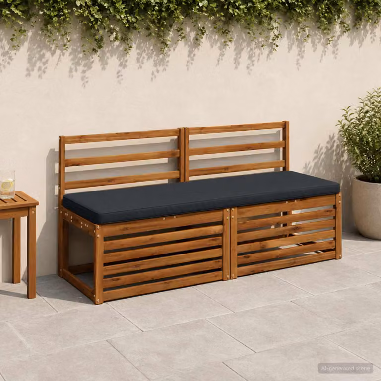 Set di 2 cuscini per panchina vidaXL VUGHT in poliestere con rivestimento rimovibile e resistente ai raggi UV, disponibili in blu o grigio