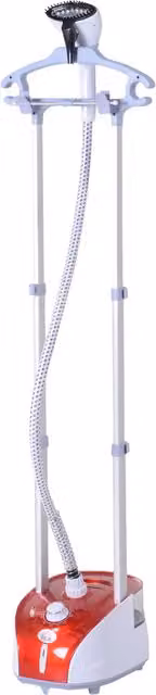 Vaporizzatore per abiti HOMCOM da 1950 W con tavola da stiro integrata, serbatoio da 2 L, asta telescopica, guanto e gruccia inclusi, rosso
