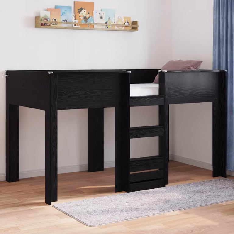 Maison Exclusive - Letto a castello per bambini effetto rovere nero 90 x 190 cm