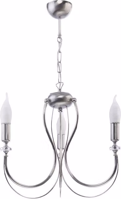 Lampadario a sospensione retro Jupiter in metallo e vetro argento cromato con 3 luci E14