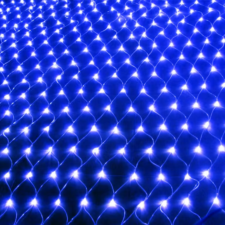 3X2M 200 LED fata luci rete luce blu modalità luce continua tenda festa interna balcone decorazione illuminazione di Natale